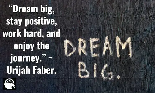 “Dream big, stay positive, work hard, and enjoy the journey.” ~ Urijah Faber.