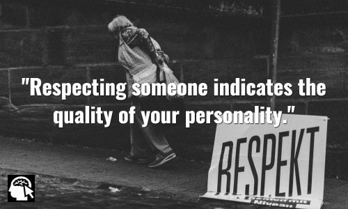 Respecting someone indicates the quality of your personality. Mohammad Sakhi.