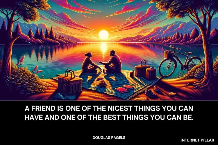 A friend is one of the nicest things you can have, and one of the best things you can be. ~ Douglas Pagels.