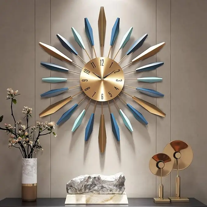 Large Wall Clock Metal Decorative