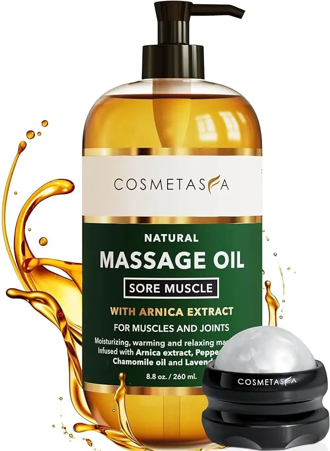 Massage Oil for Sore Muscles with Roller Ball