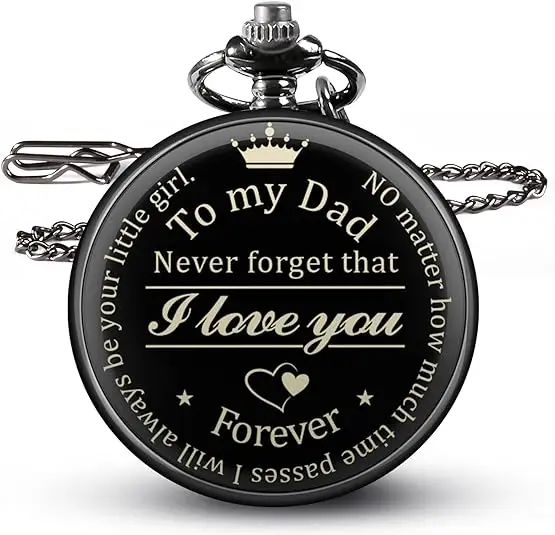 Personalized Pocket Watch with Chain