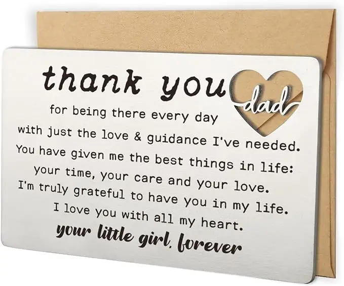 Thank You Dad Engraved Wallet Card