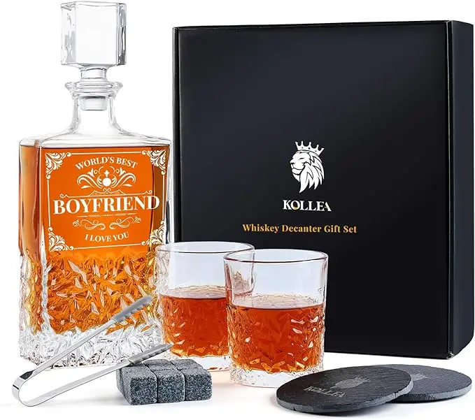 Whiskey Decanter Set with Glasses