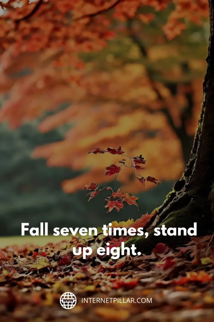 1. Fall seven times, stand up eight. - Japanese Proverb